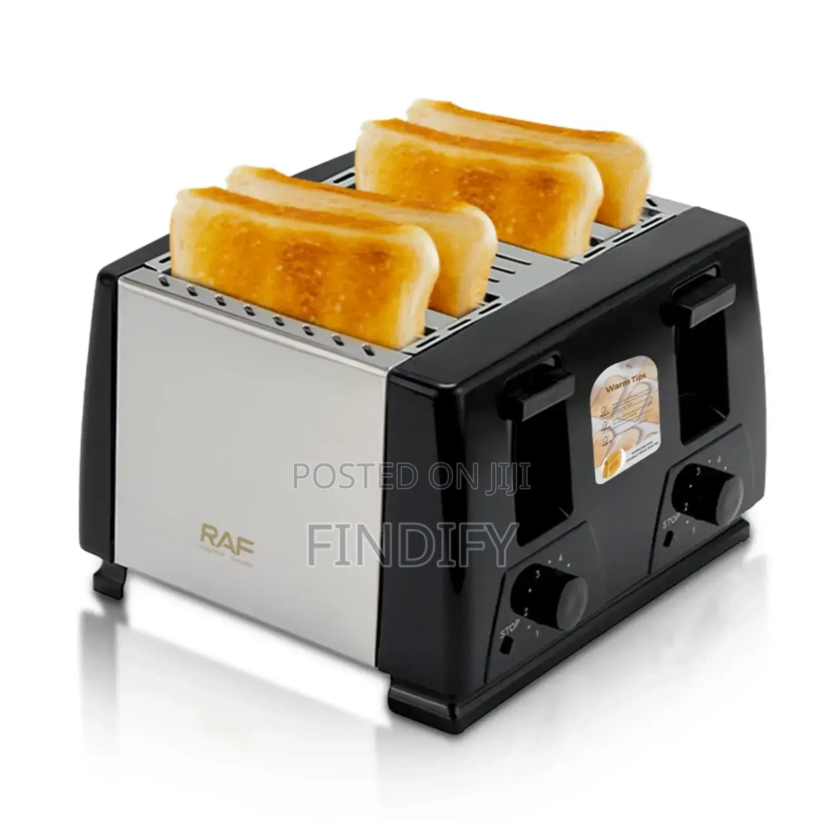 RAF 4 Slices Bread Toaster Efficient 1300W Easy to Clean