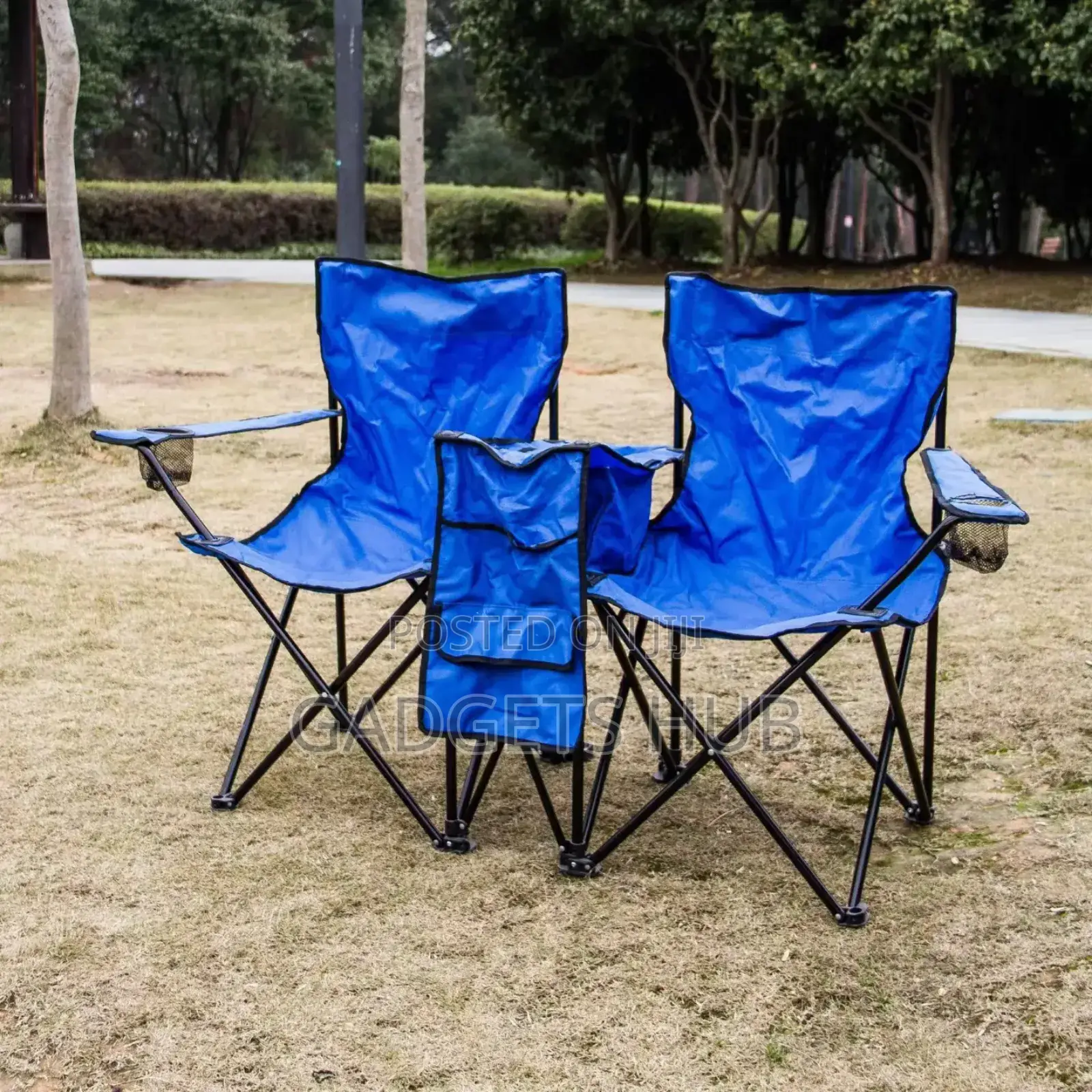 Portable Folding Double Seat Camping Chair Set With Canopy