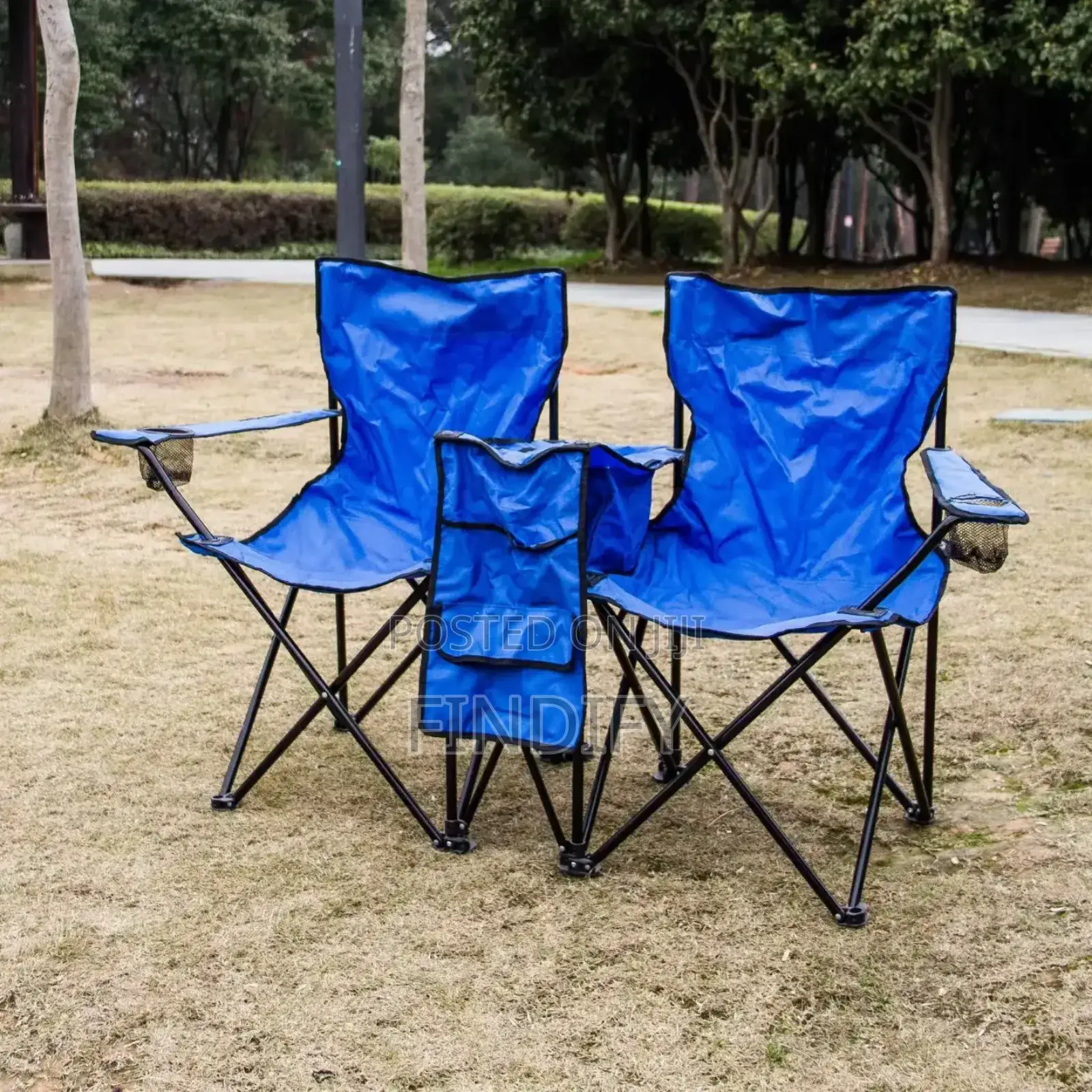 Portable Folding Double Seat Camping Chair Set With Canopy