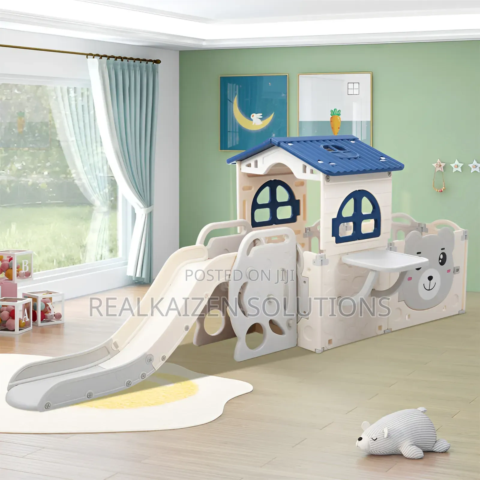 3 in 1 Multifunctional Children's Play House With Slide