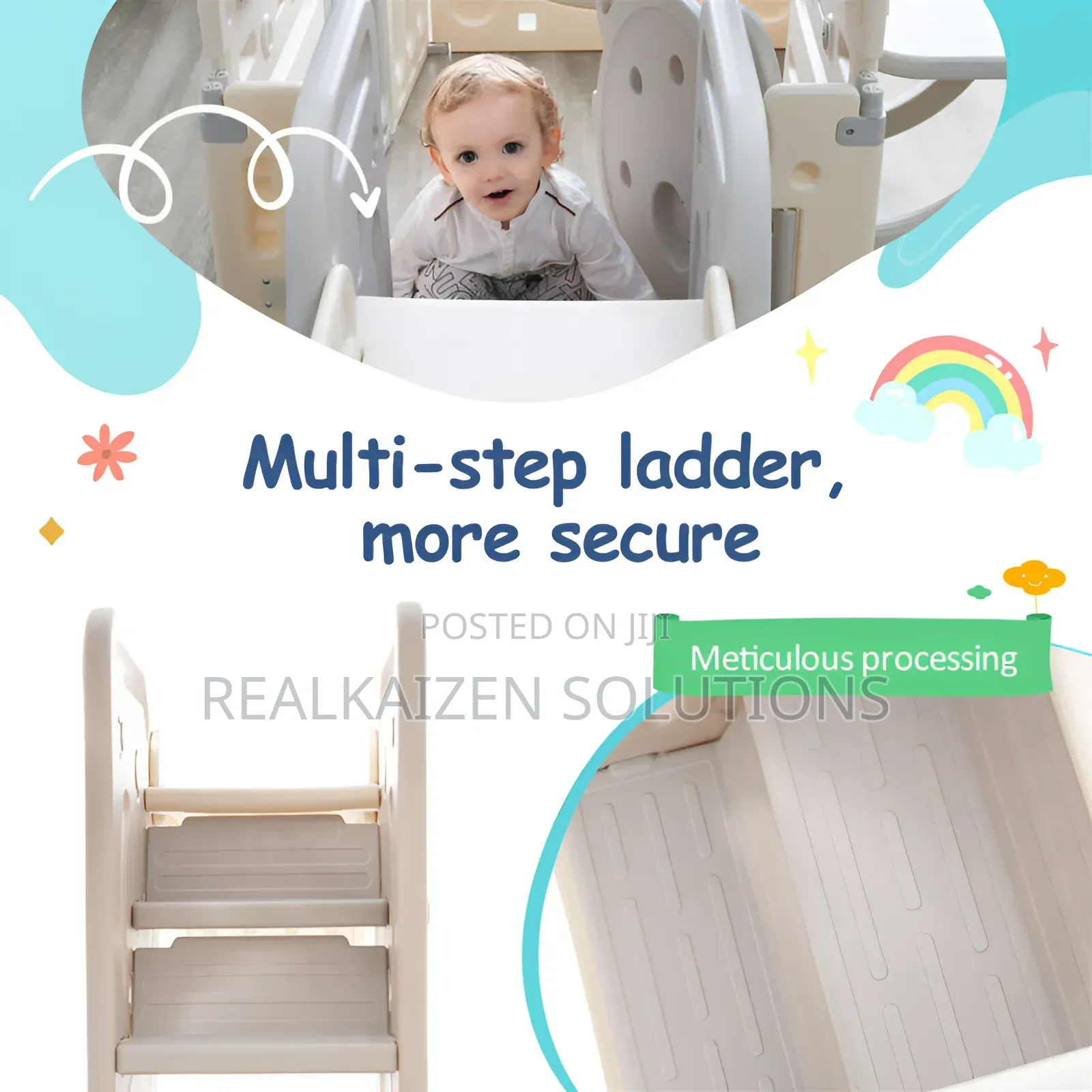 3 in 1 Multifunctional Children's Play House With Slide