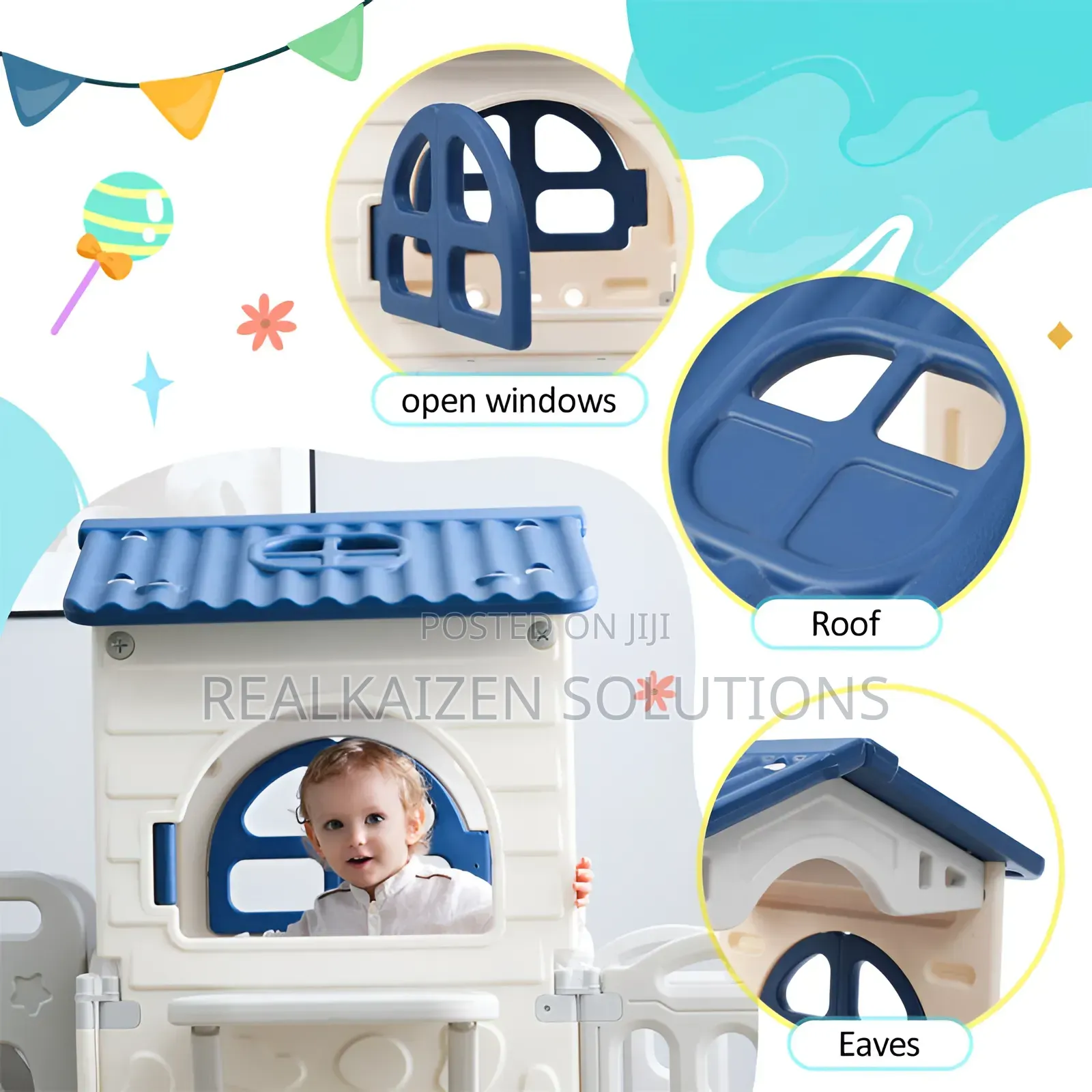 3 in 1 Multifunctional Children's Play House With Slide