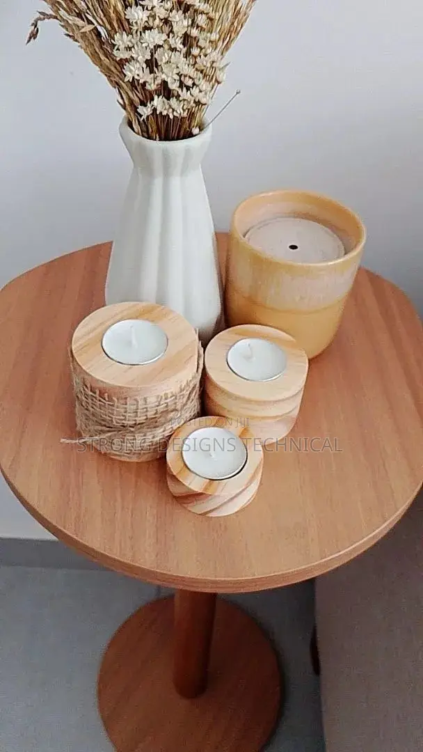 A Trio of 3 Wooden Decor Candle Holders/ Home Decoration