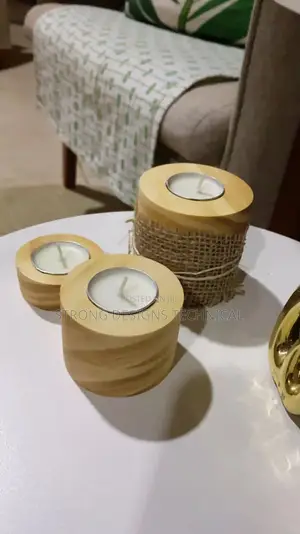 A Trio of 3 Wooden Decor Candle Holders/ Home Decoration