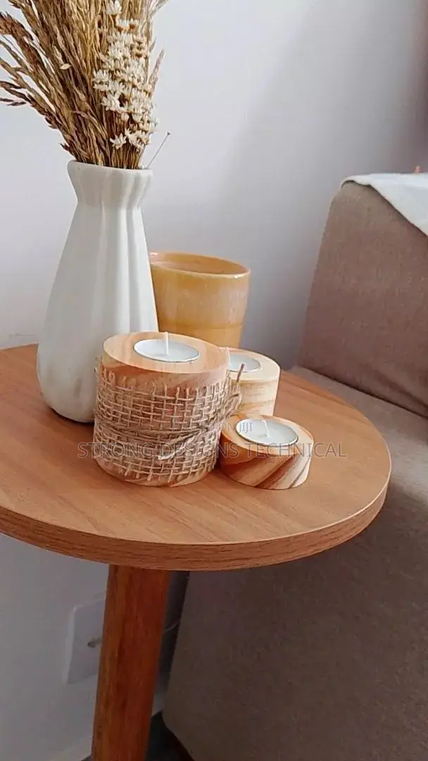 A Trio of 3 Wooden Decor Candle Holders/ Home Decoration