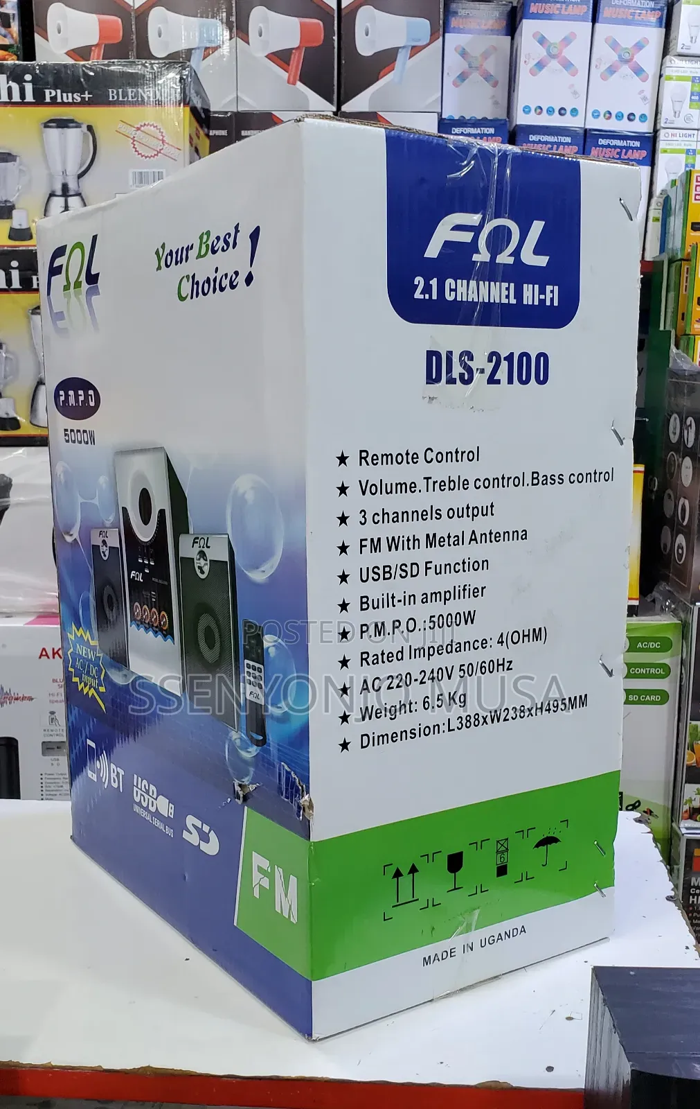 FOL DLS-2100 2.1 Channel Hi-Fi Speaker System -5000w, FM,USB