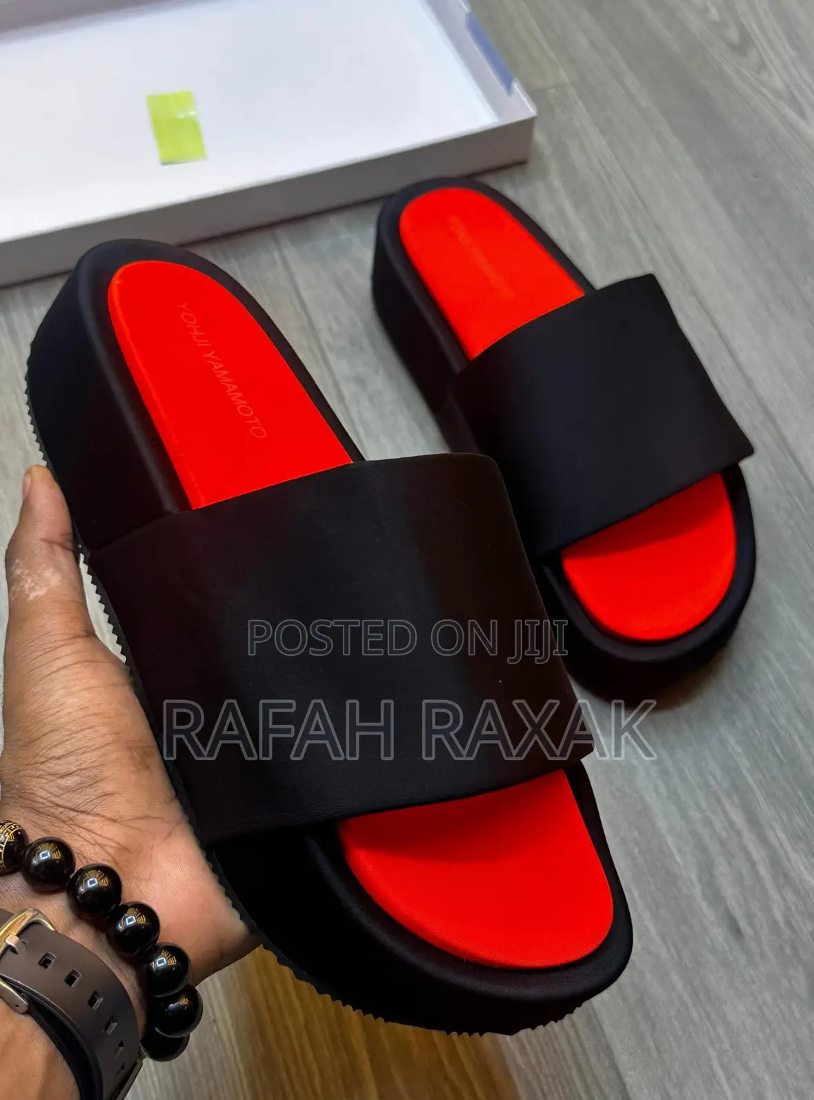 Original Black/Red Adidas Yohji Yamamoto Y-3 Push In Sandals