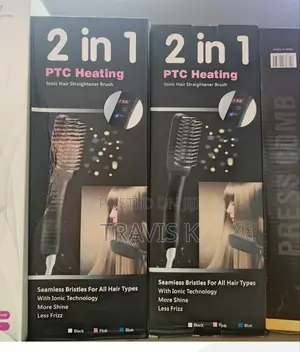 Iconic Hair Straightener Brush Comb 2in1 PTC Heating