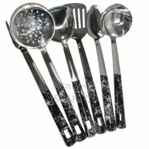 6 Piecesof Kitchen Food Serving Utensil Spoons Cutlery Set-