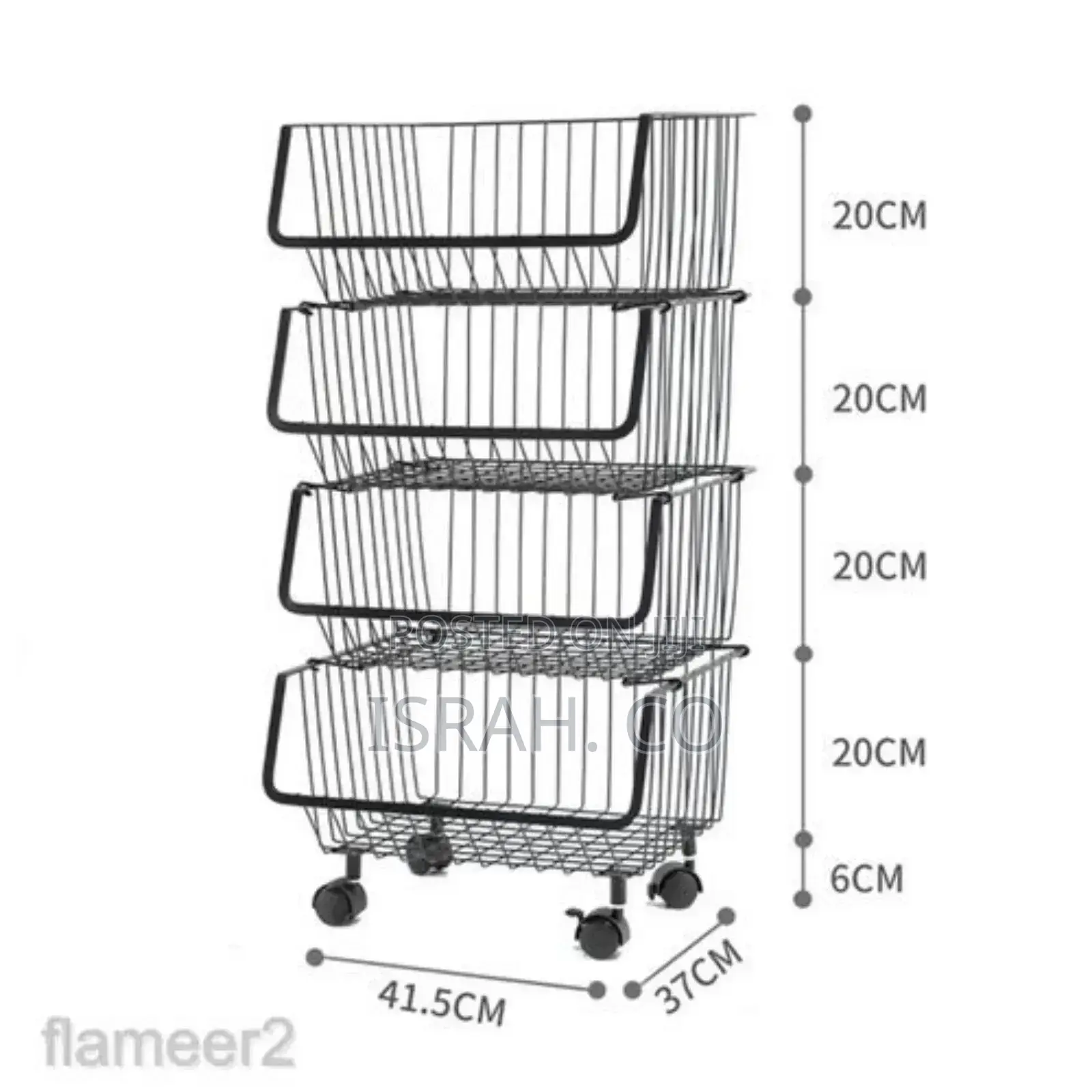 Metallic Pantry Storage Bin Rack Organizer Trolley
