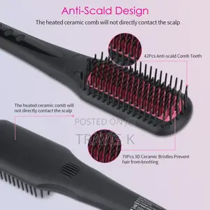2in1 PTC Heating Ionic Hair Straightener Brush