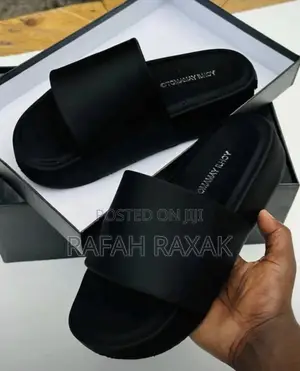 Unisex Triple Black Adidas Yohji Yamamoto Y-3 Push In Sandal