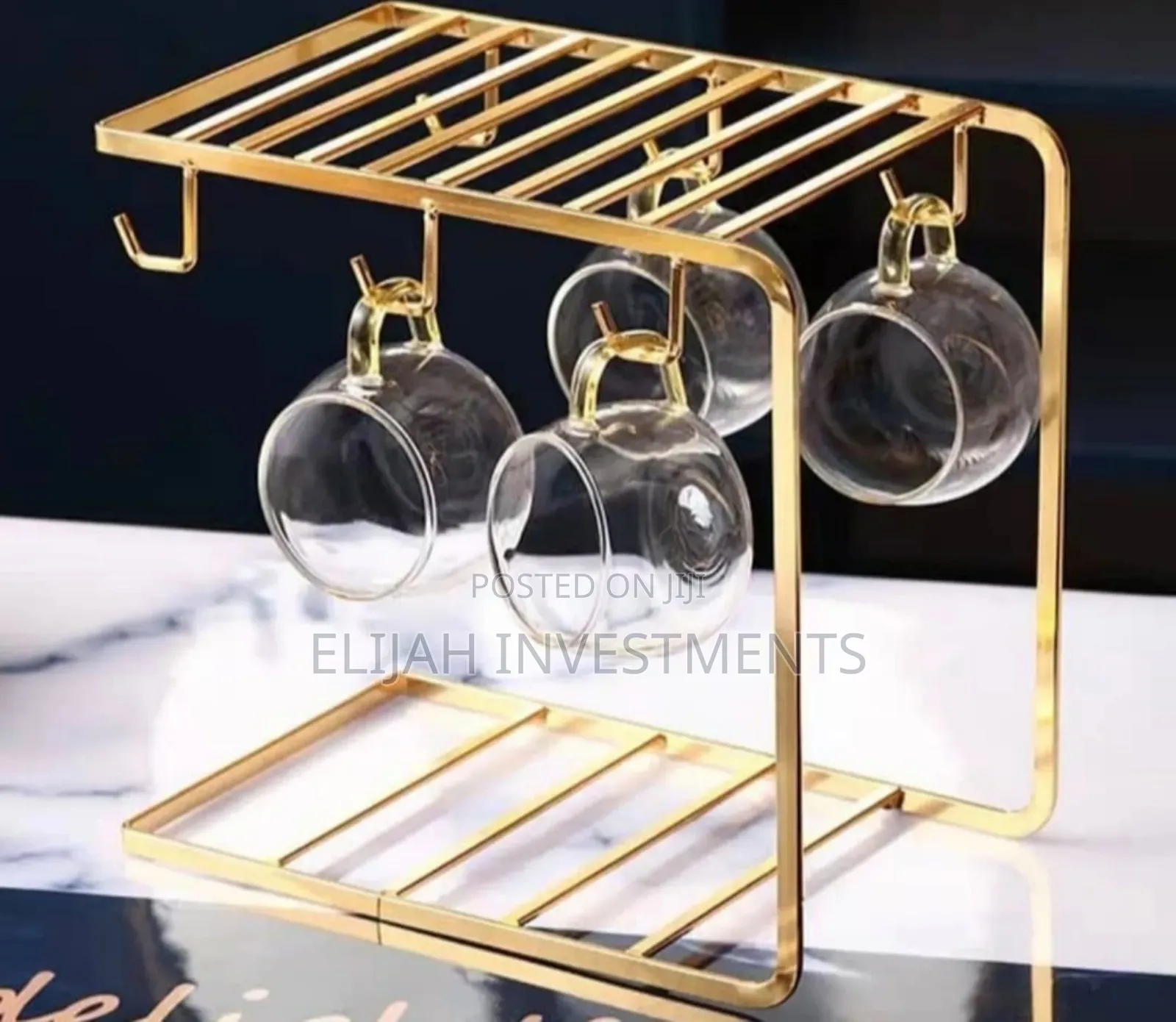 Classy Gold Coffee Cup Rack