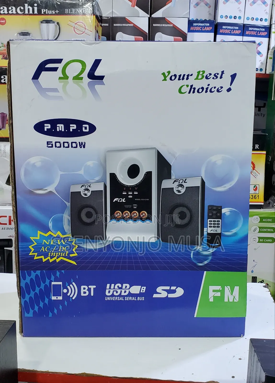 FOL DLS-2100 2.1CH Hi-Fi Speaker System - 5000W, FM Radio-