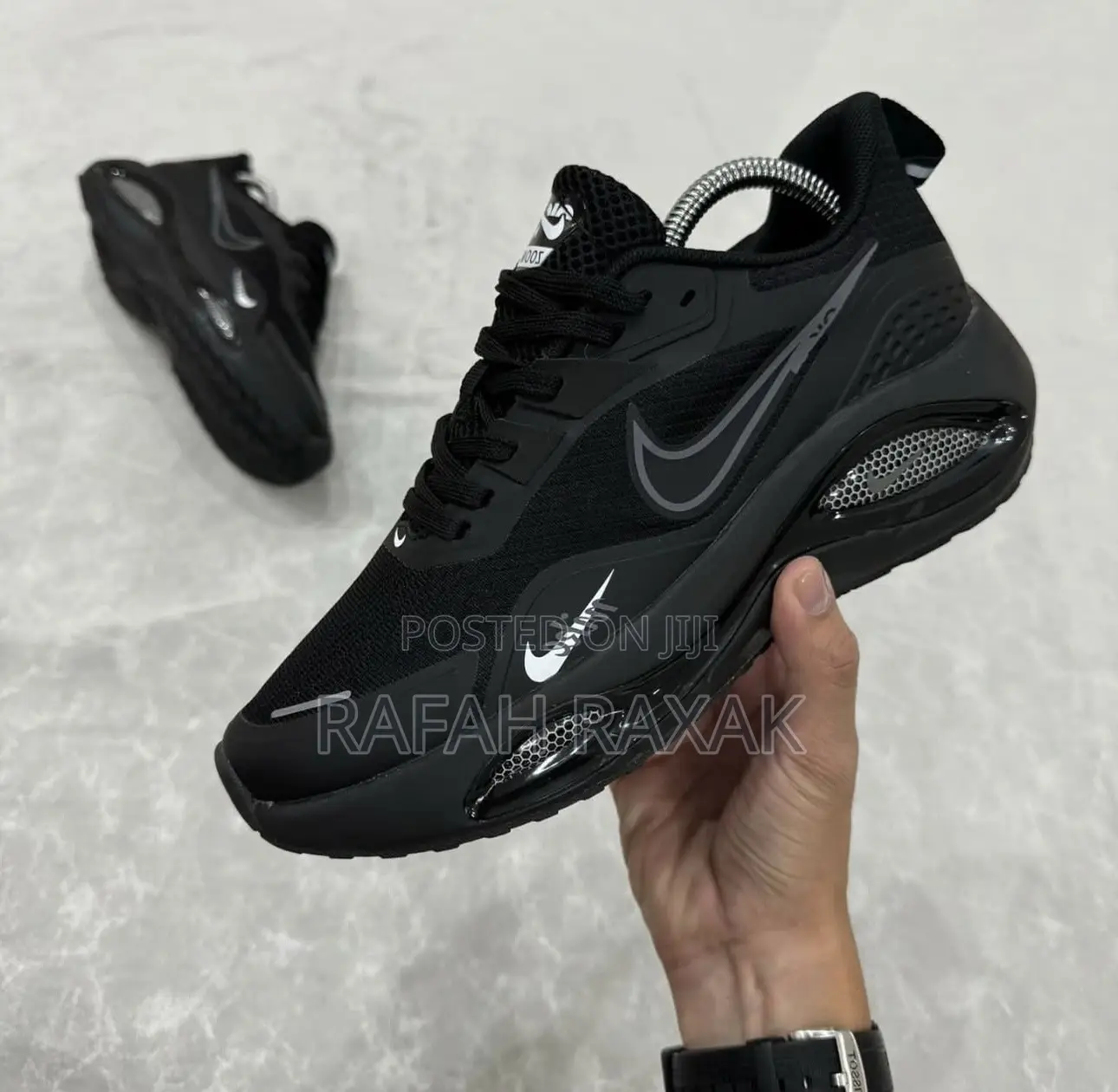 Original Triple Black Nike Air Zoom Running Trainer Sneakers