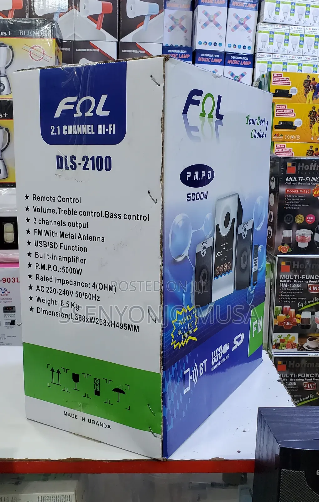 FOL DLS-2100 2.1CH Hi-Fi Speaker System - 5000W, FM Radio-