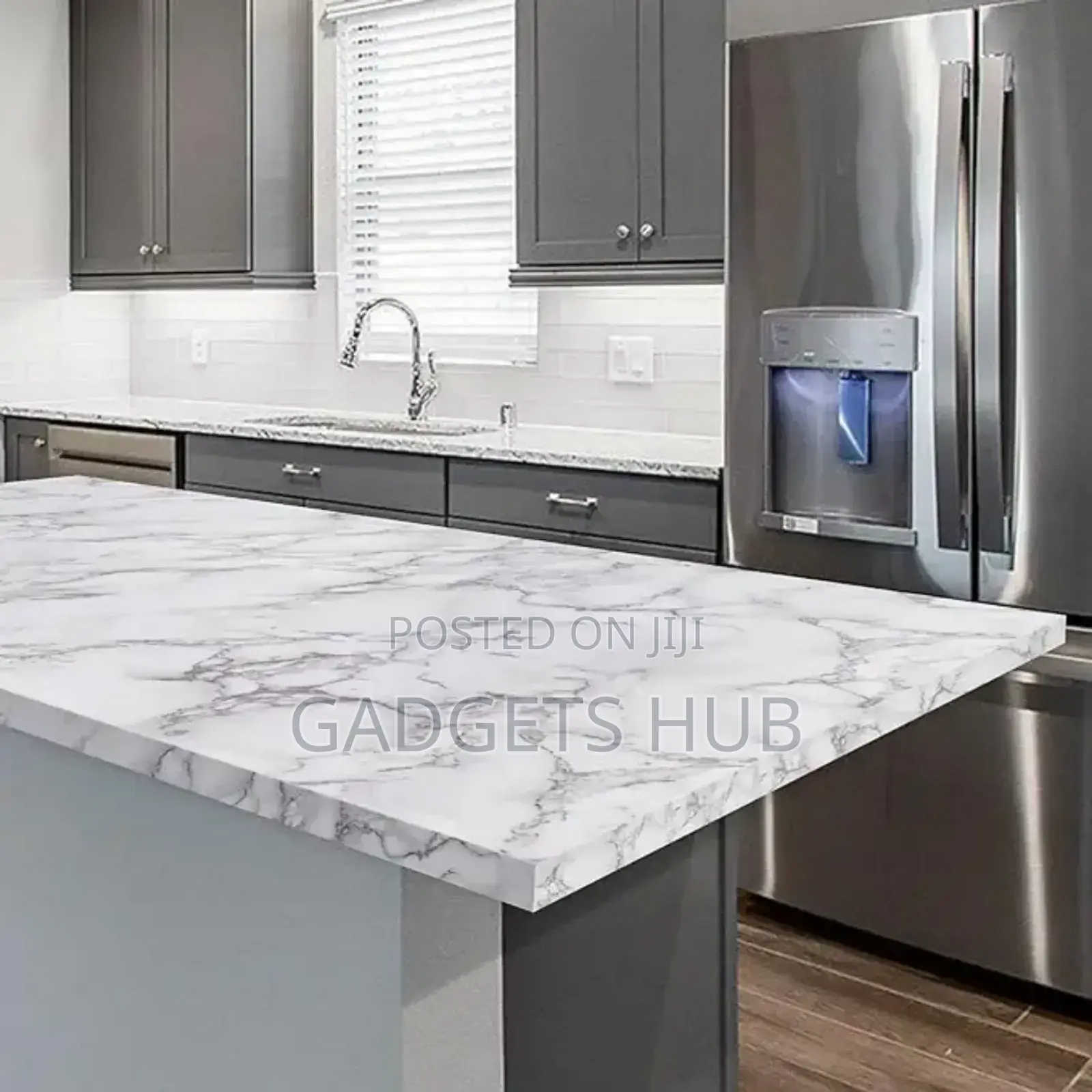 Glossy Marble Wallpaper Sticker White Adhesive Waterproof