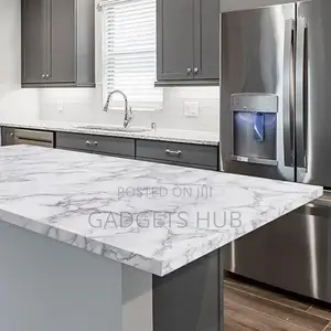 Glossy Marble Wallpaper Sticker White Adhesive Waterproof