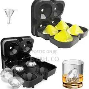 4 PC Diamond Ice Cube Mould Tray for Whisky Cocktail Water