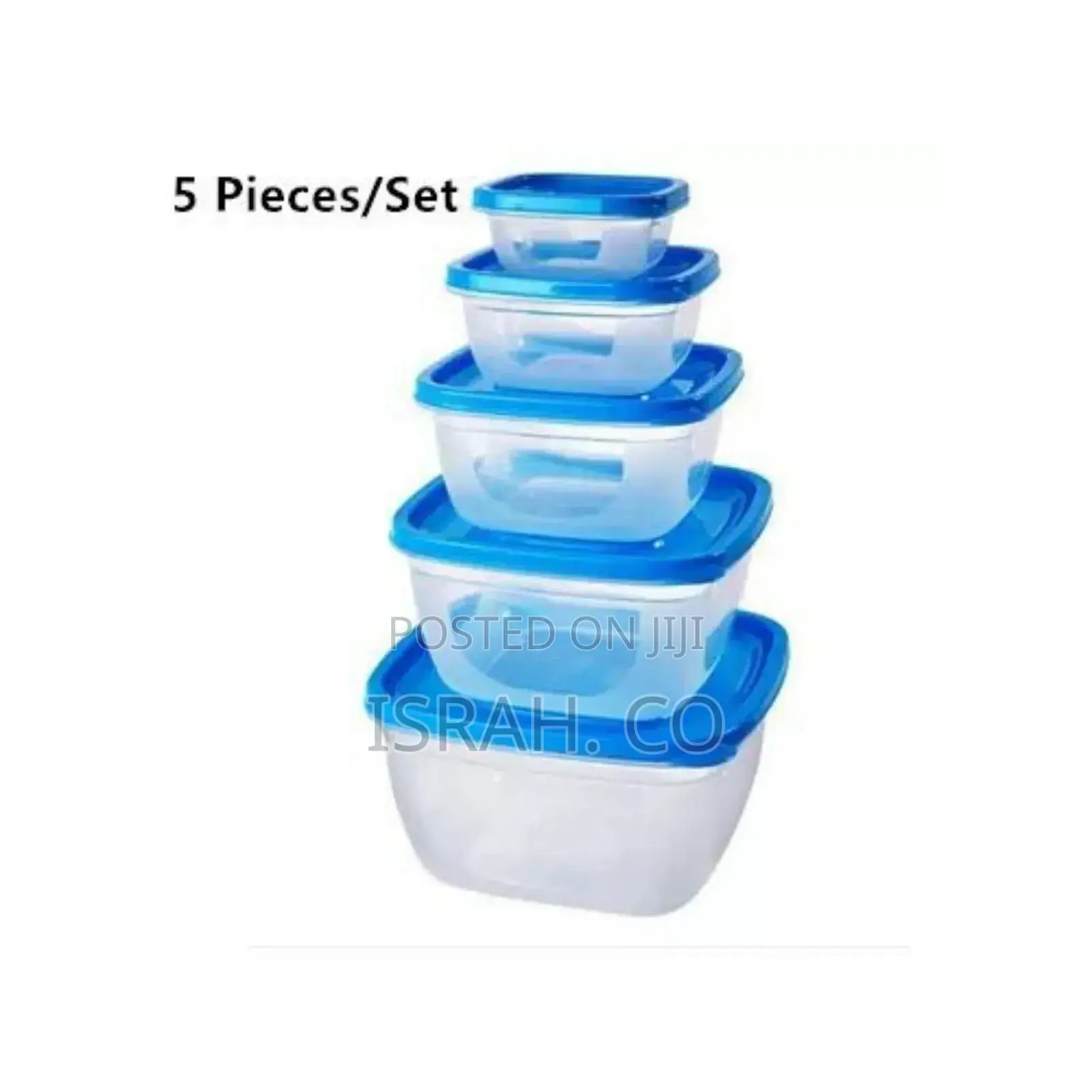 5 Pc Square Airtight Food Storage Containers Tins With Lids
