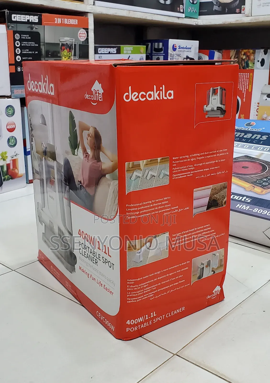 Decakila Portable Spot Cleaner CEVC006W - Faster, 400W, 1.1L