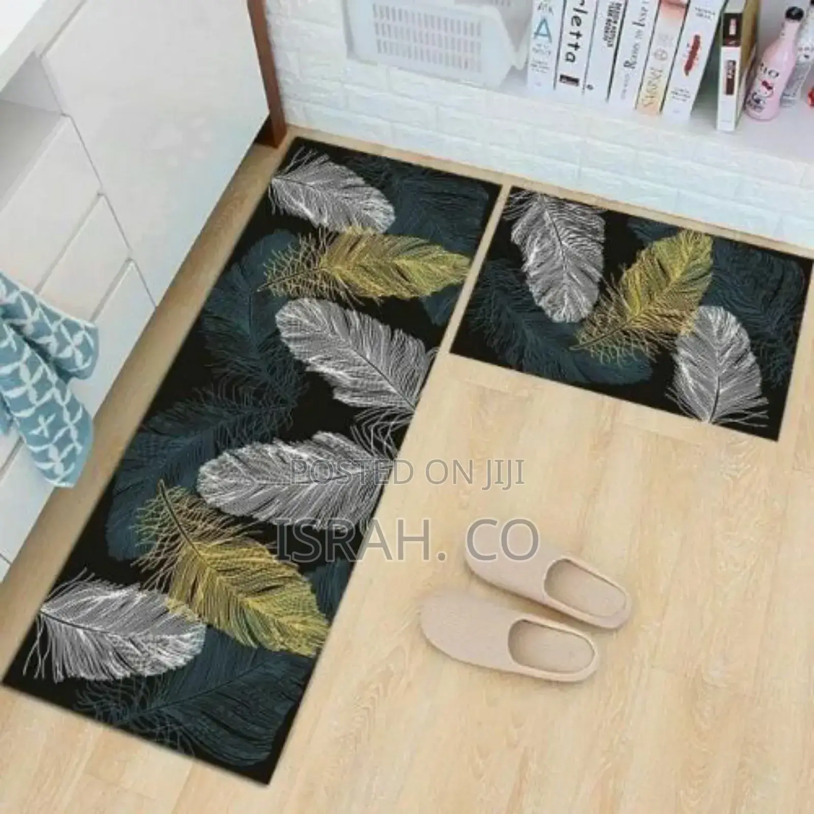 2pcs Non-Slip Bedroom Floor Kitchen Rugs Doormats Carpets