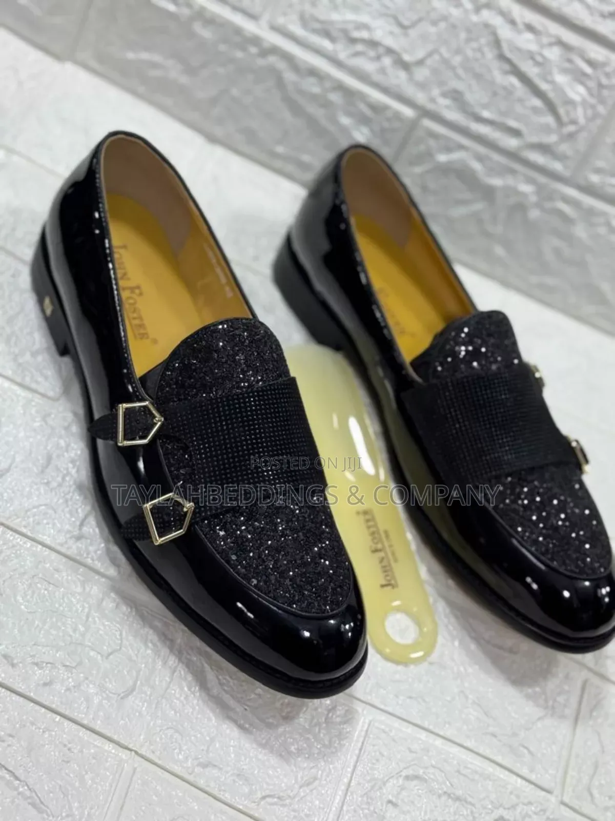 John Foster Black Rhinestones With Top Buckle