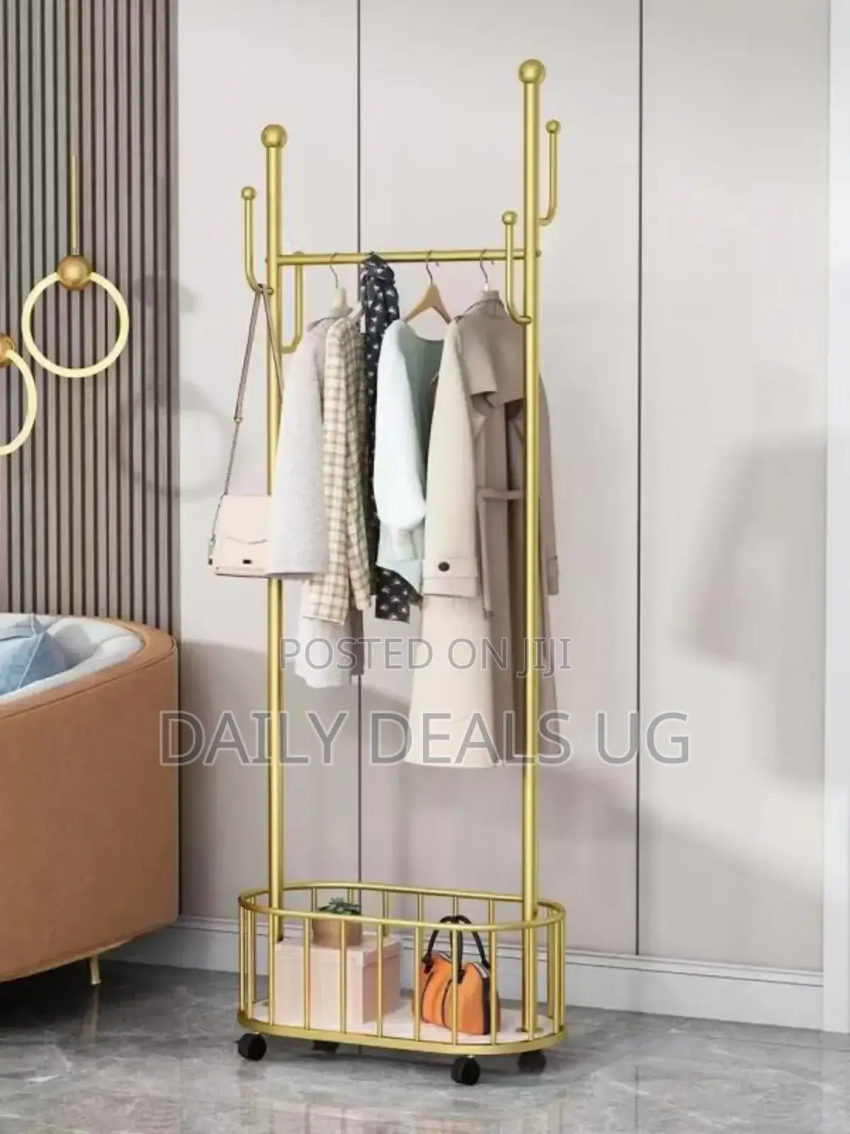 Metallic Gold Clothes Rack