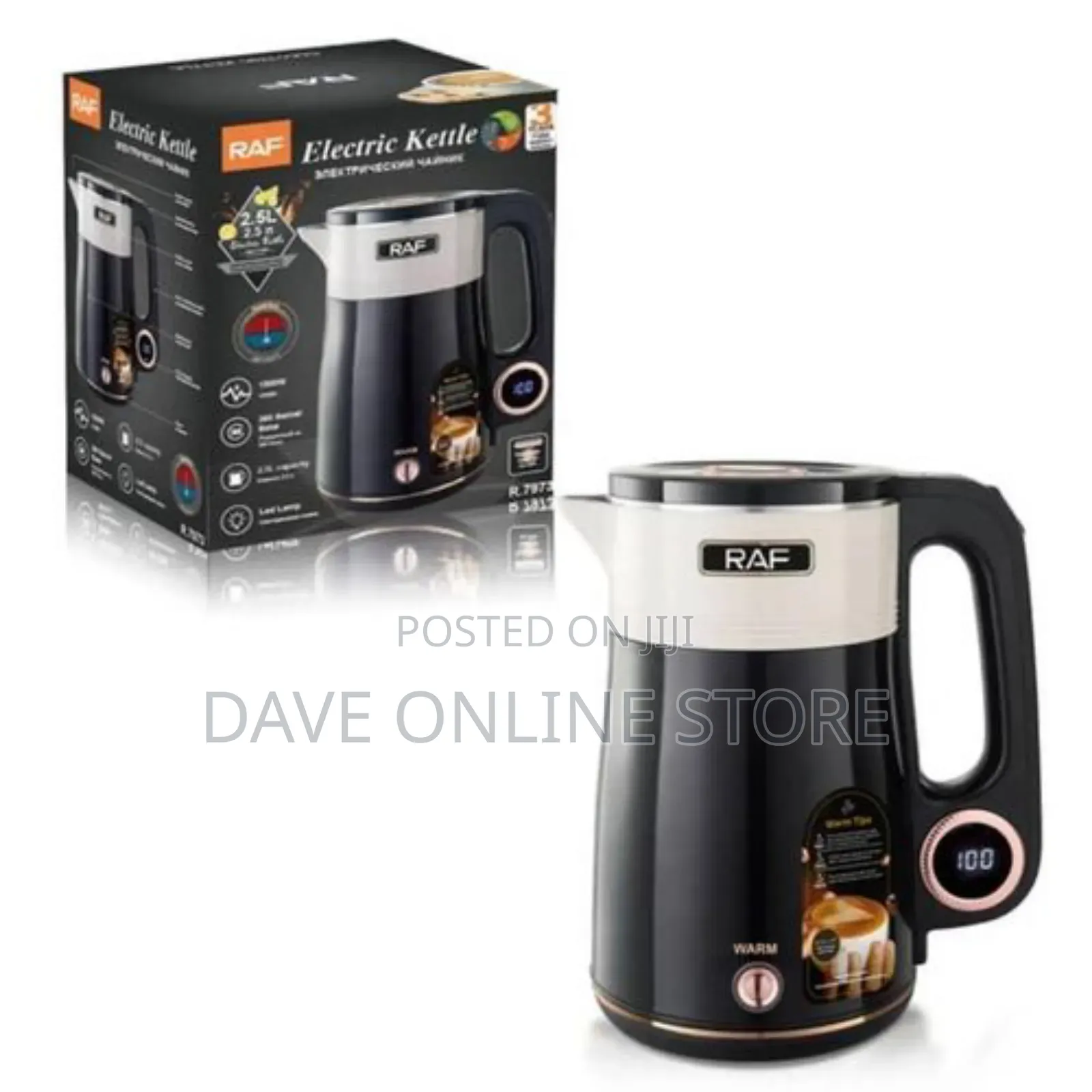 RAF 2.5L Double Layer Cordless Kettle With Auto Shut-Off