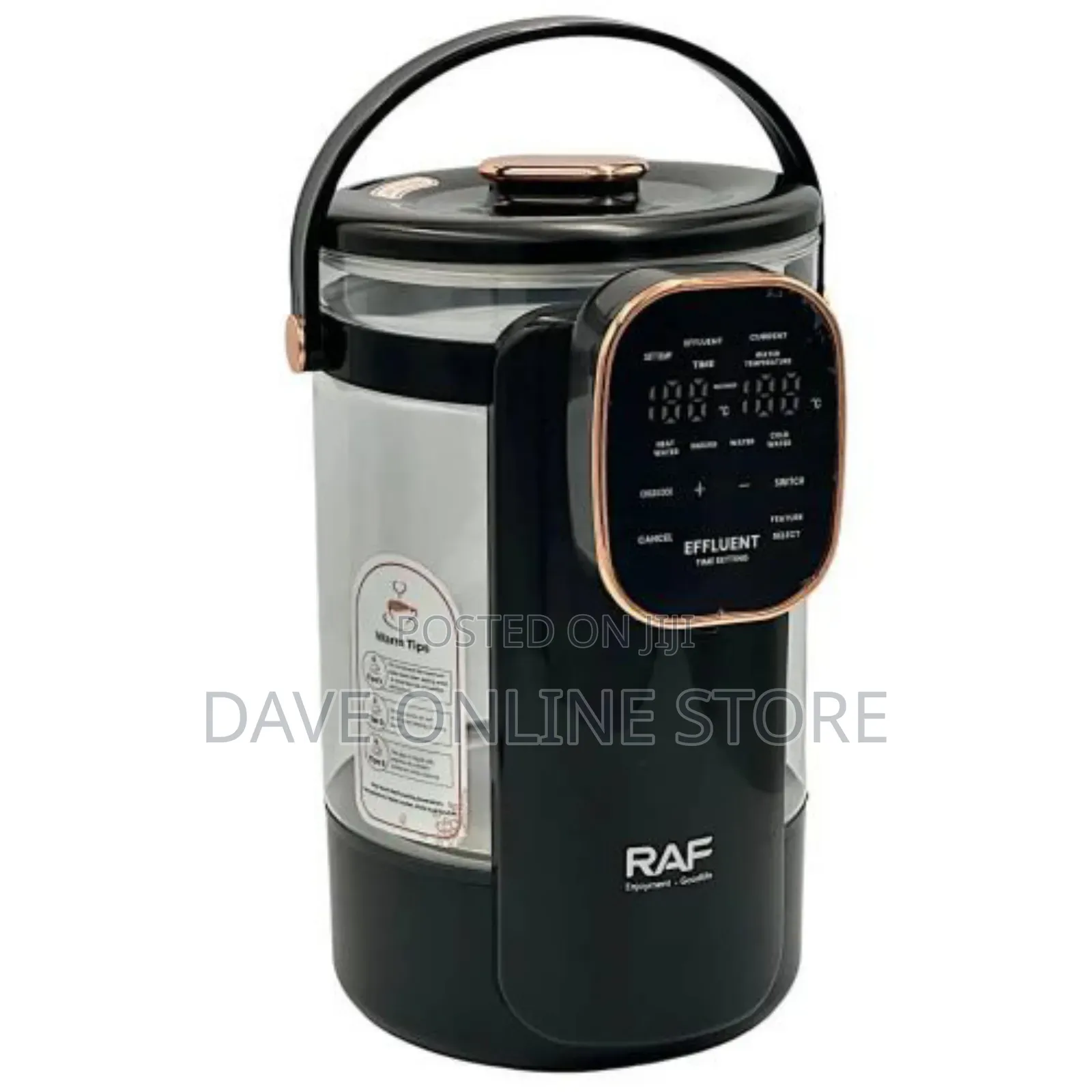 RAF 1000W 3.5L Borosillicate Window Glass Electric Kettle