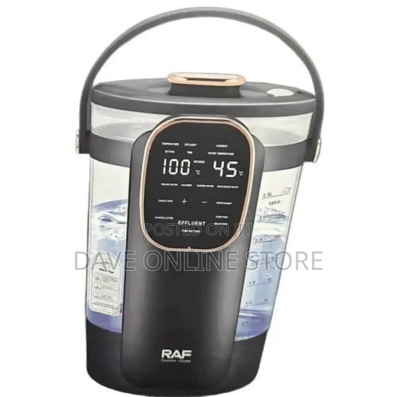 RAF 1000W 3.5L Borosillicate Window Glass Electric Kettle