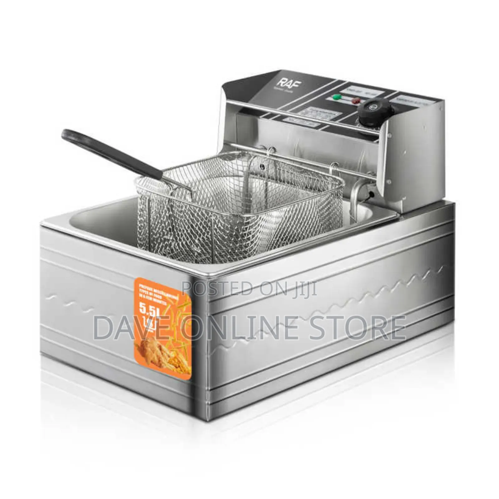 RAF Thickened Stainless Steel Big Capacity 5.5L Deep Fryer