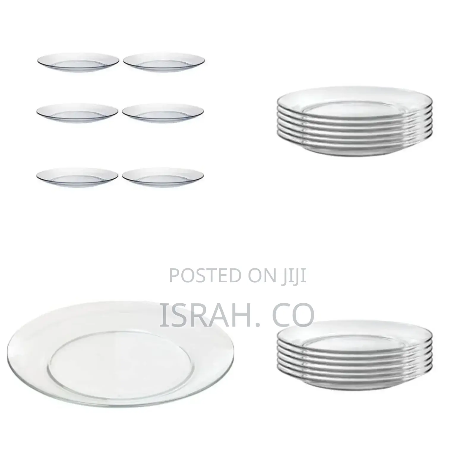 Clear Glass Round Side Plates, 6PCS - Colorless