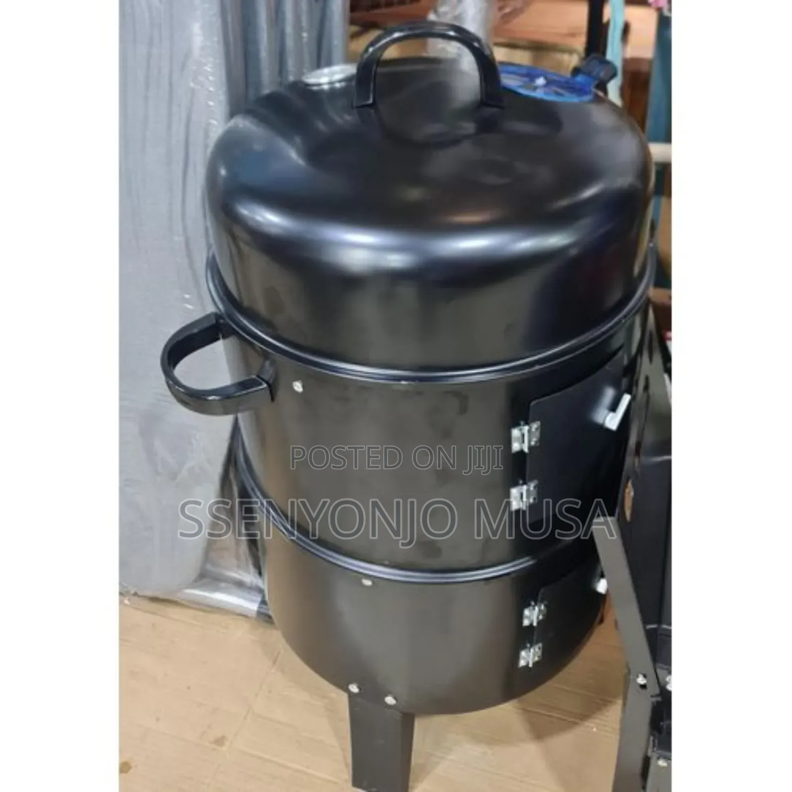 3-in-1 Charcoal Grill BBQ Smoker Oven - Black