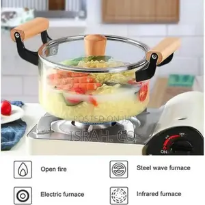 2.5L Soup Steam Pot Cooking Saucepan Glass Ramen Bowls
