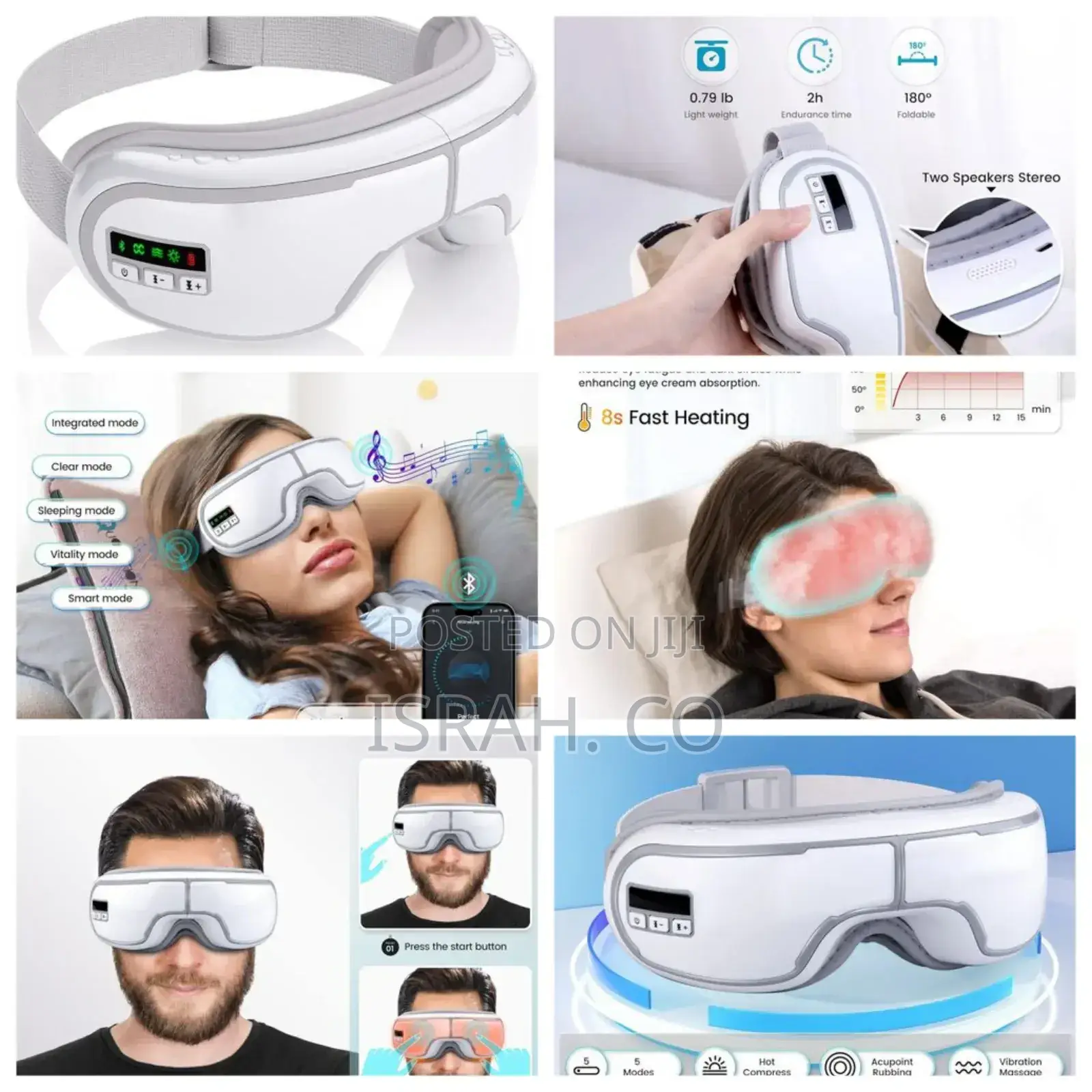 Modes Air Pressure Vibration Wireless Music Eye Massager