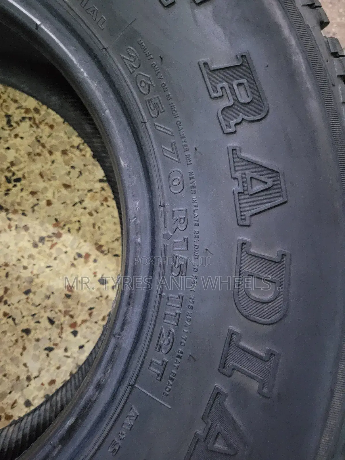 It's 265 70 R15 GT SAVERO RADIAL. Very StrongAnd Original