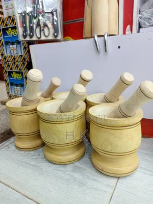 Wooden Mortar and Pestle.