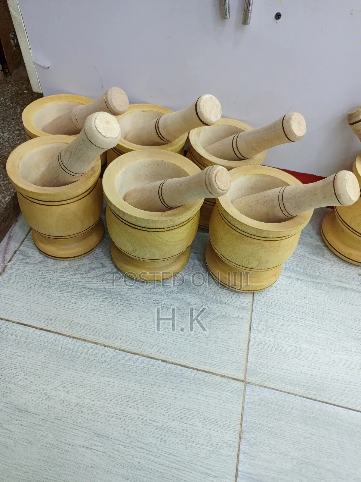 Wooden Mortar and Pestle.