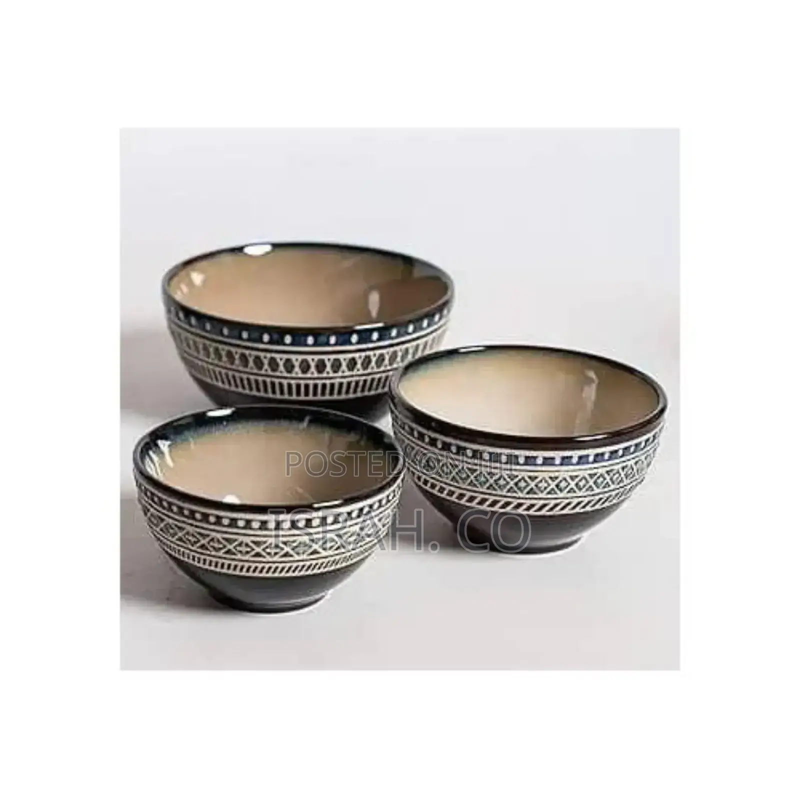 6 Piece Blue Dotted Stoneware Grain Salad Bowls