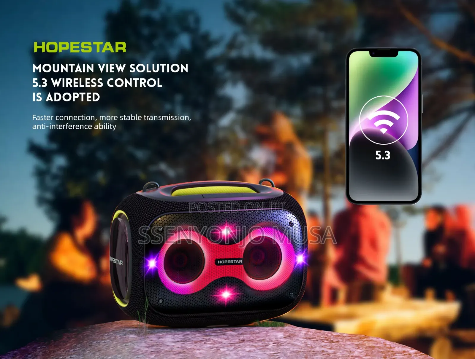 Hopestar Party Box 120w Karaoke Bluetooth Speaker With 2-