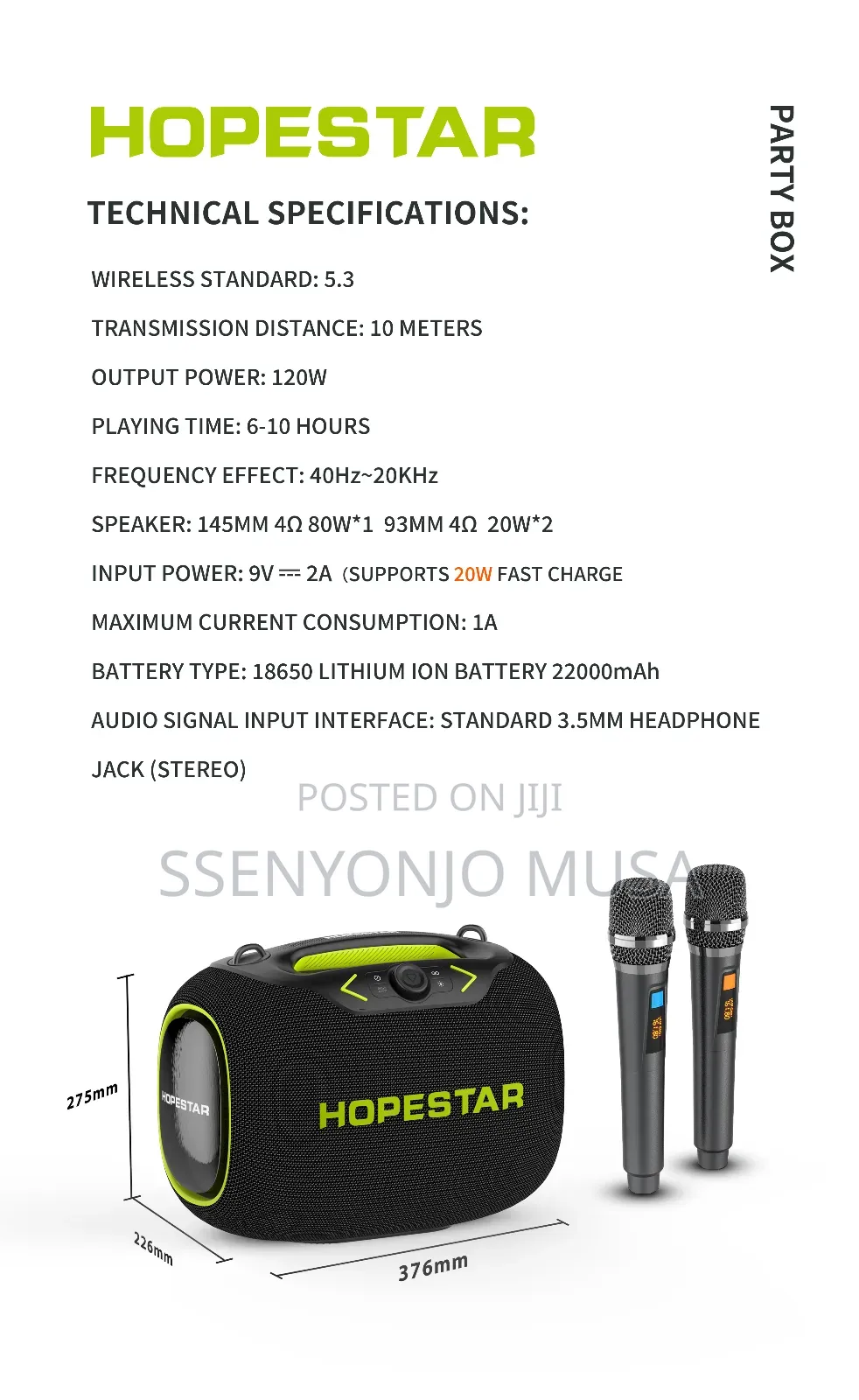 Hopestar Party Box Speaker - 120w Portable Bt-Speaker