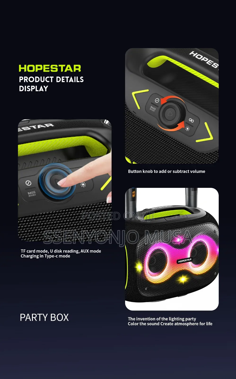 Hopestar Party Box Speaker - 120w Portable Bt-Speaker