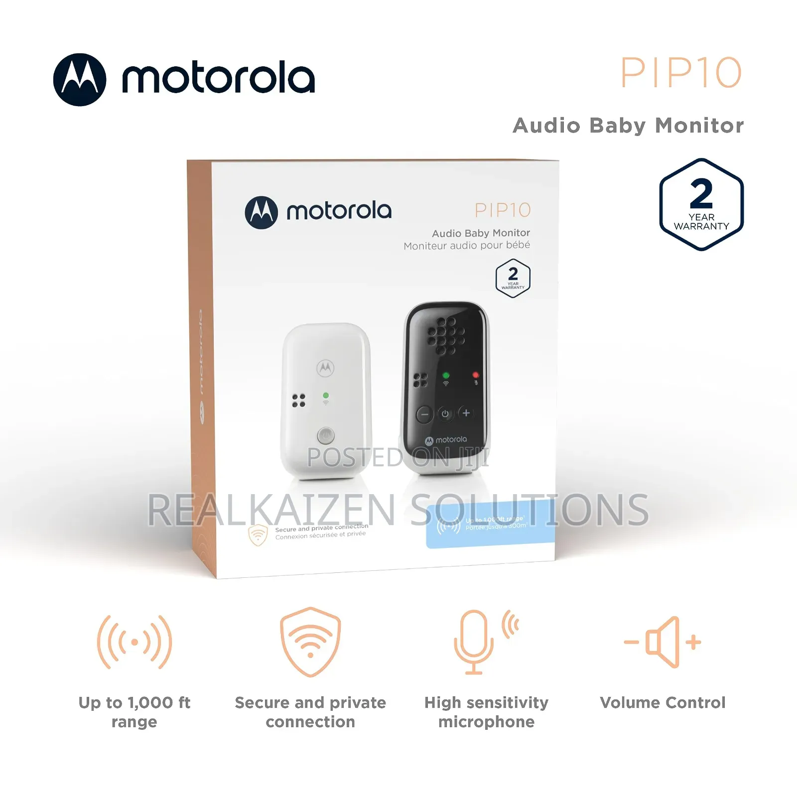 MOTOROLA 1000ft Range Portable Audio Baby Monitor