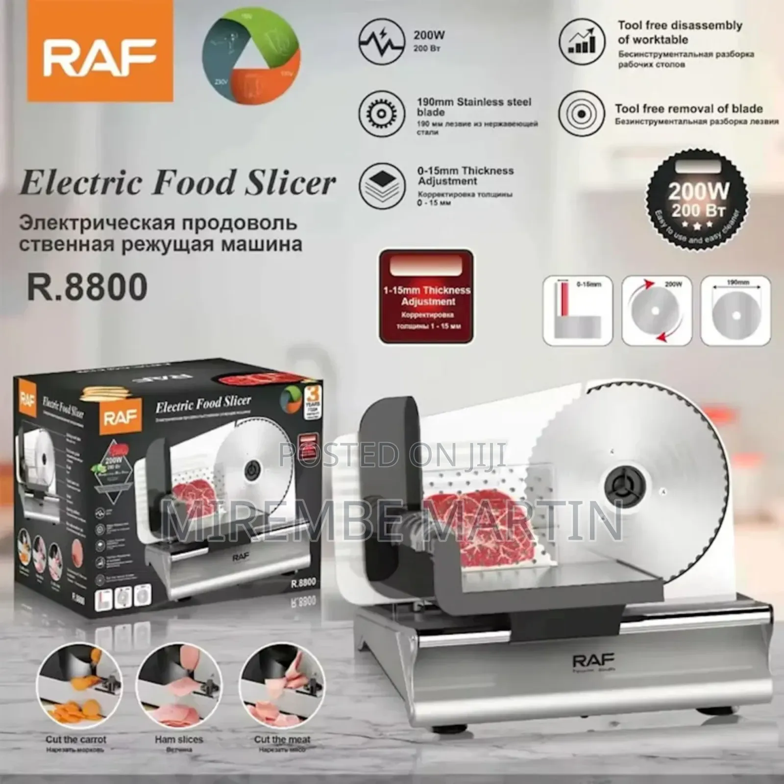 Food Slicer 200W Raf R.8800