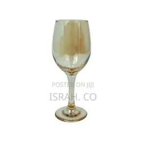 Gold Lead-Free Juice, Wine Glasses- 6 Pieces,Brown