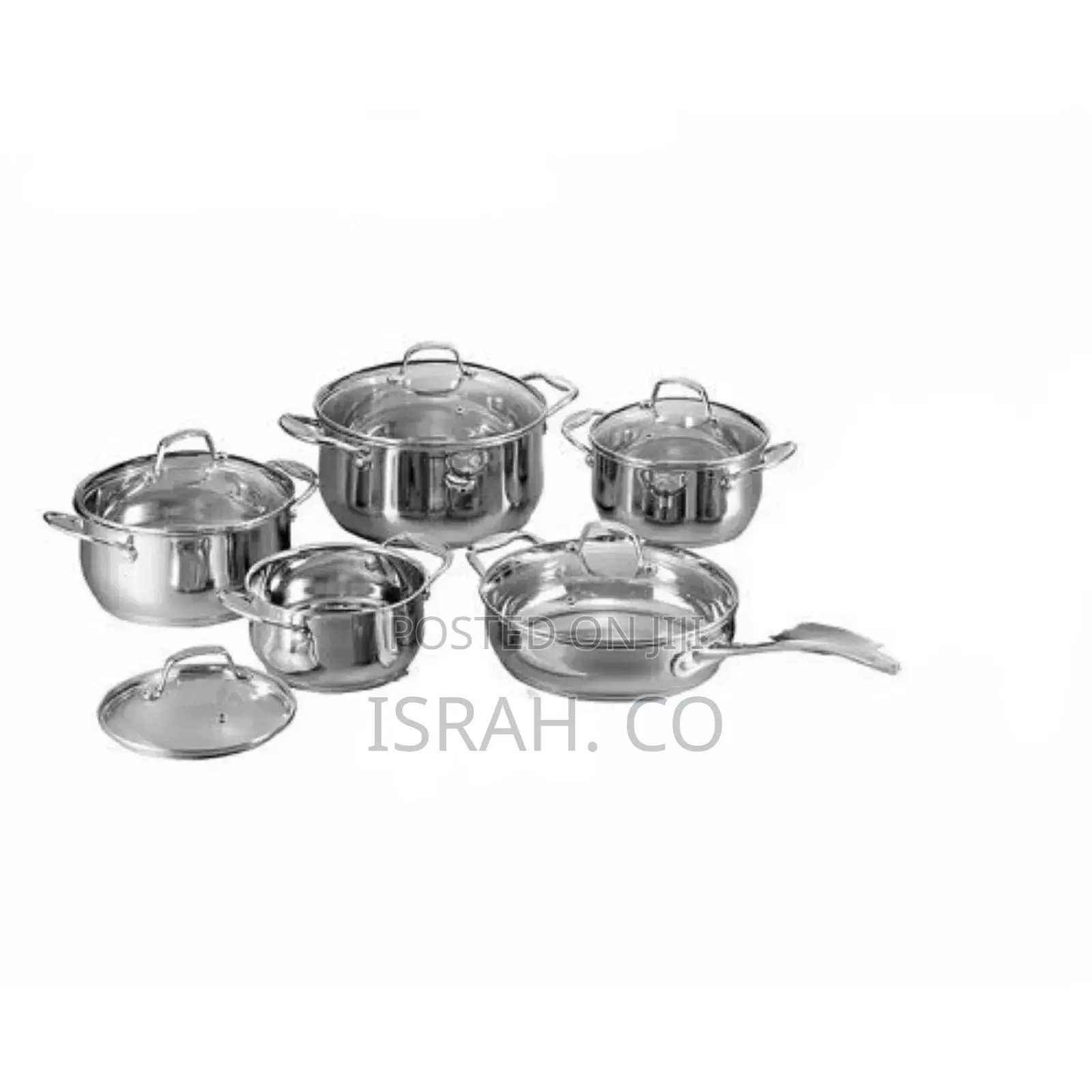 9 Piece Stainless Steel Saucepans Cookware Pots, Silver