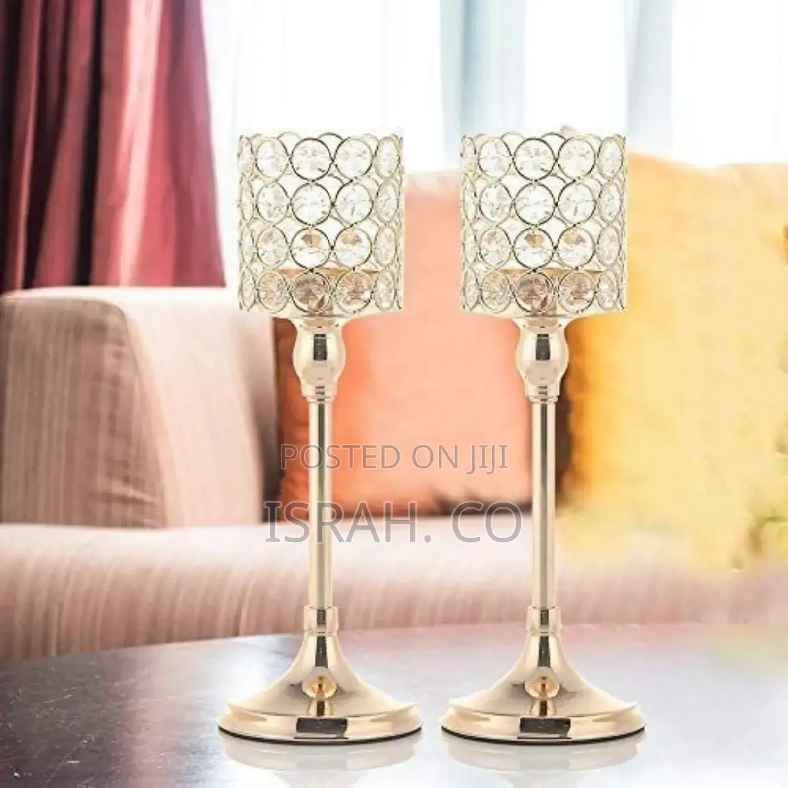 .Metal Glass Candle Stand Holder Decorationtable Living Room