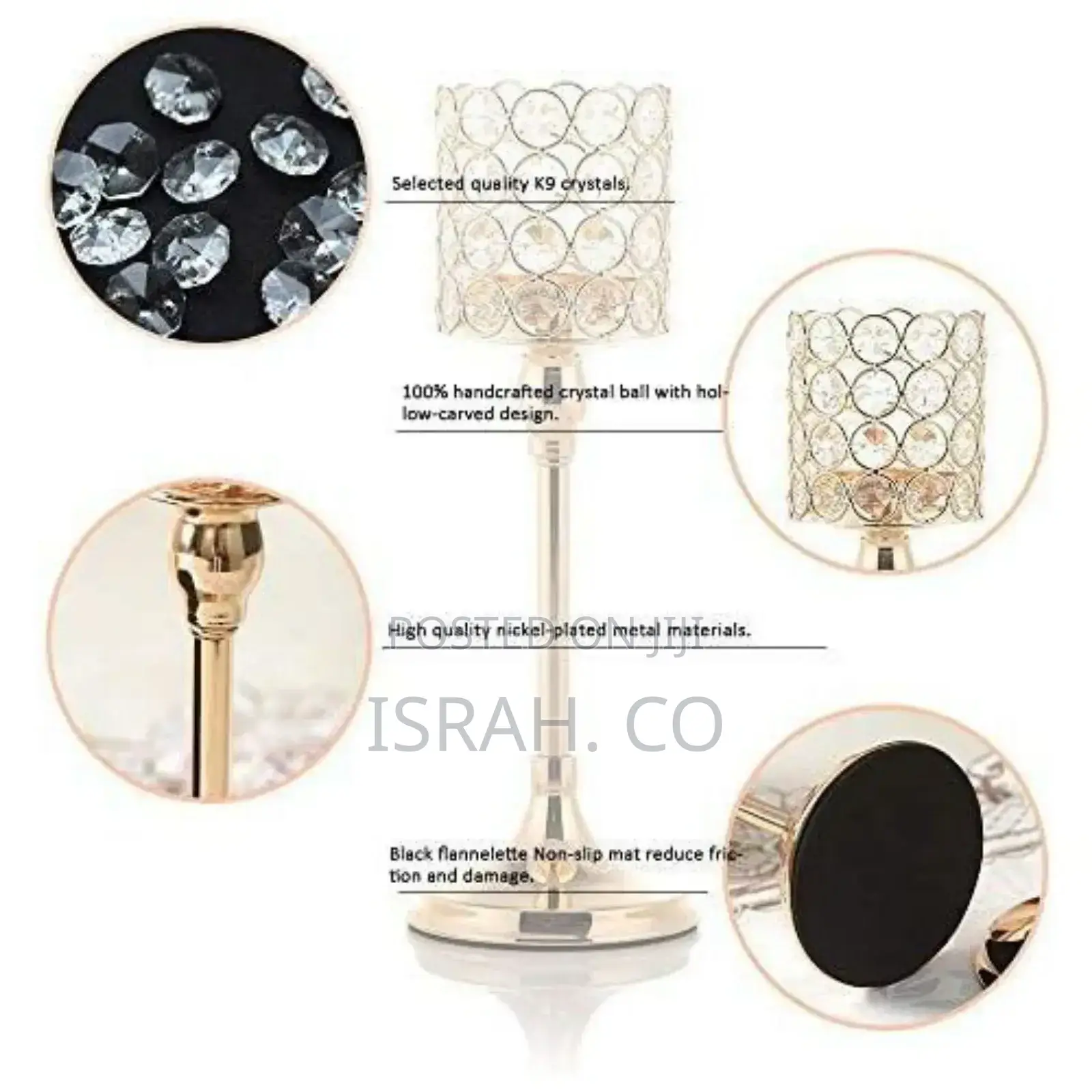 .Metal Glass Candle Stand Holder Decorationtable Living Room