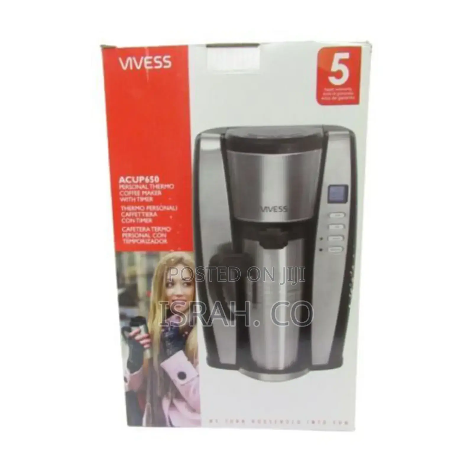 Personal Thermo Coffee Maker Machine With Timer and a Cup